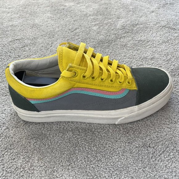 Vans Shoes Womens 8 Mens 6.5 Old Skool Skate Sneakers Neon Multicolor Colorblock - Picture 2 of 13